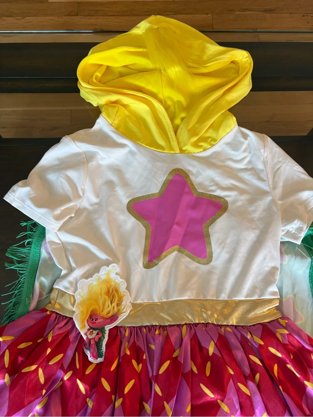 NWT Trolls Band Together Costume Dress Youth Girls M 8 Viva Poppy Hooded Cape